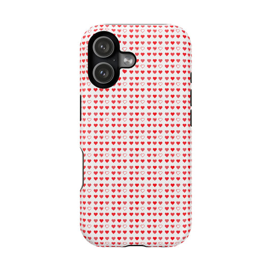 Phone Case — Pink Red Heart Pattern Impact-Resistant Case (Valentine’s Day Gift)
