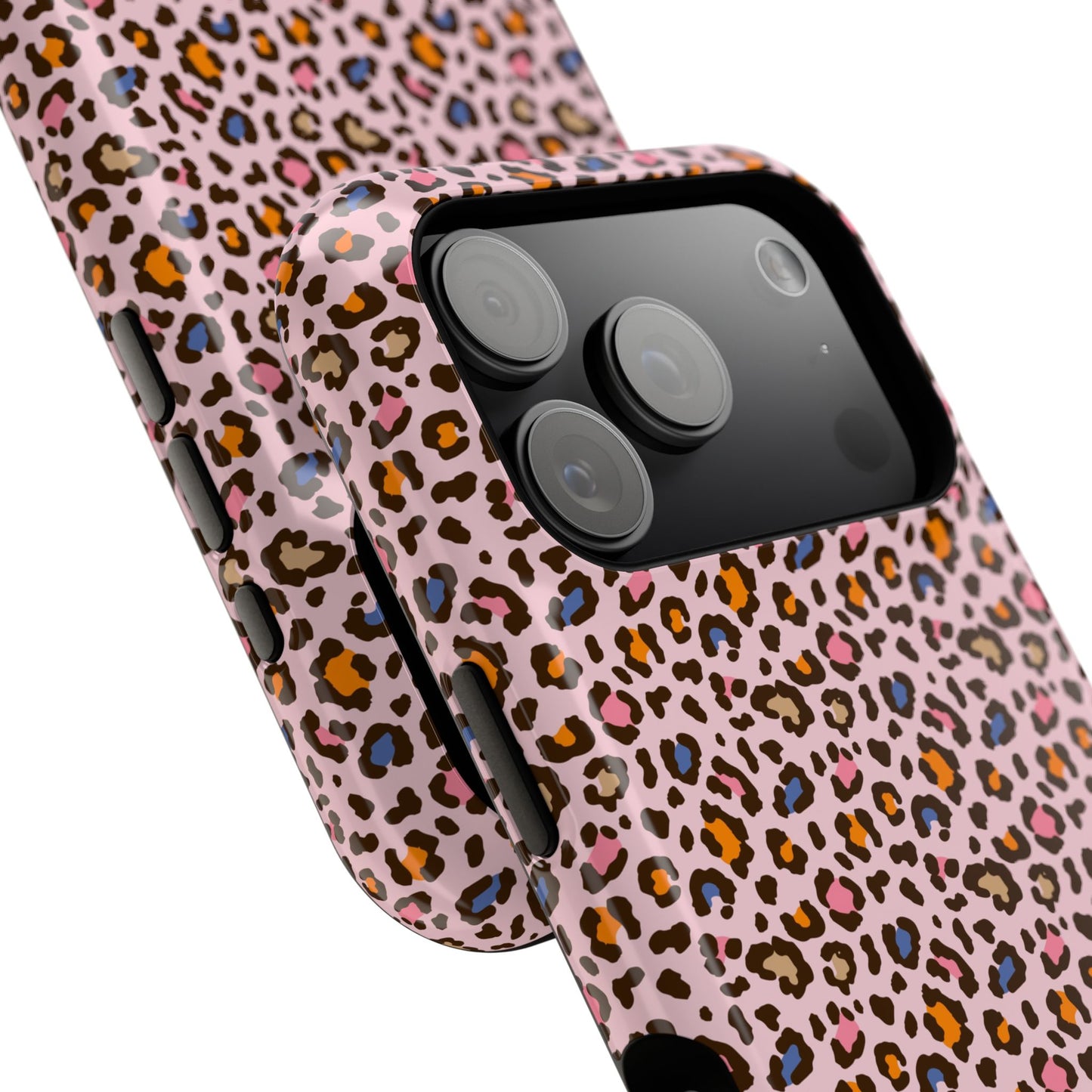 Pink Leopard Impact-Resistant Phone Case — Protective Animal Print for Women