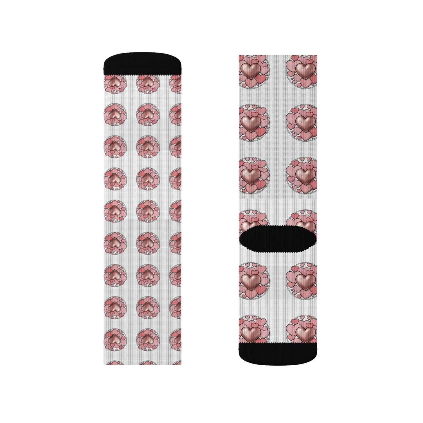 Donut Pattern Sublimation Socks — Pink Glazed Donut Crew Socks