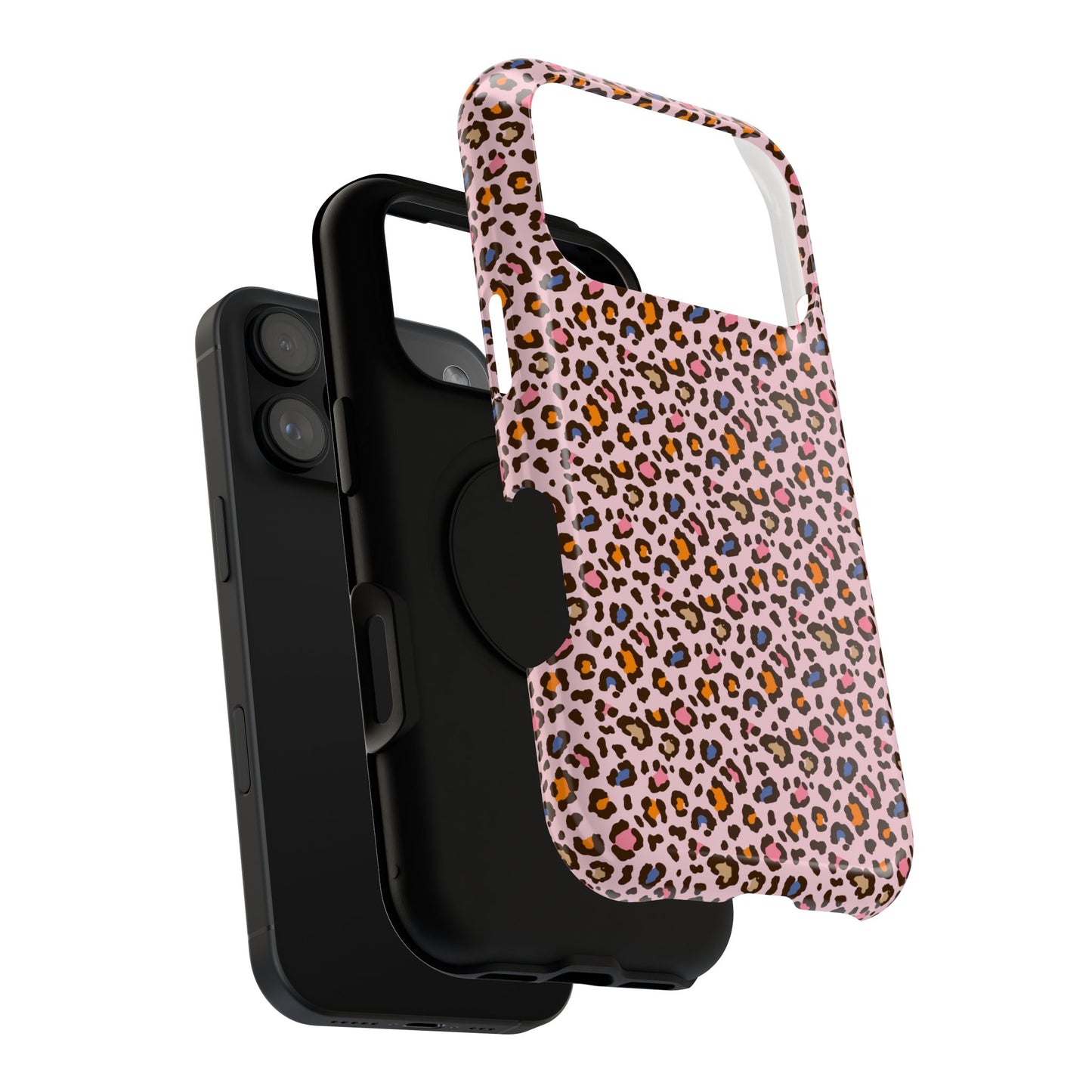 Pink Leopard Impact-Resistant Phone Case — Protective Animal Print for Women