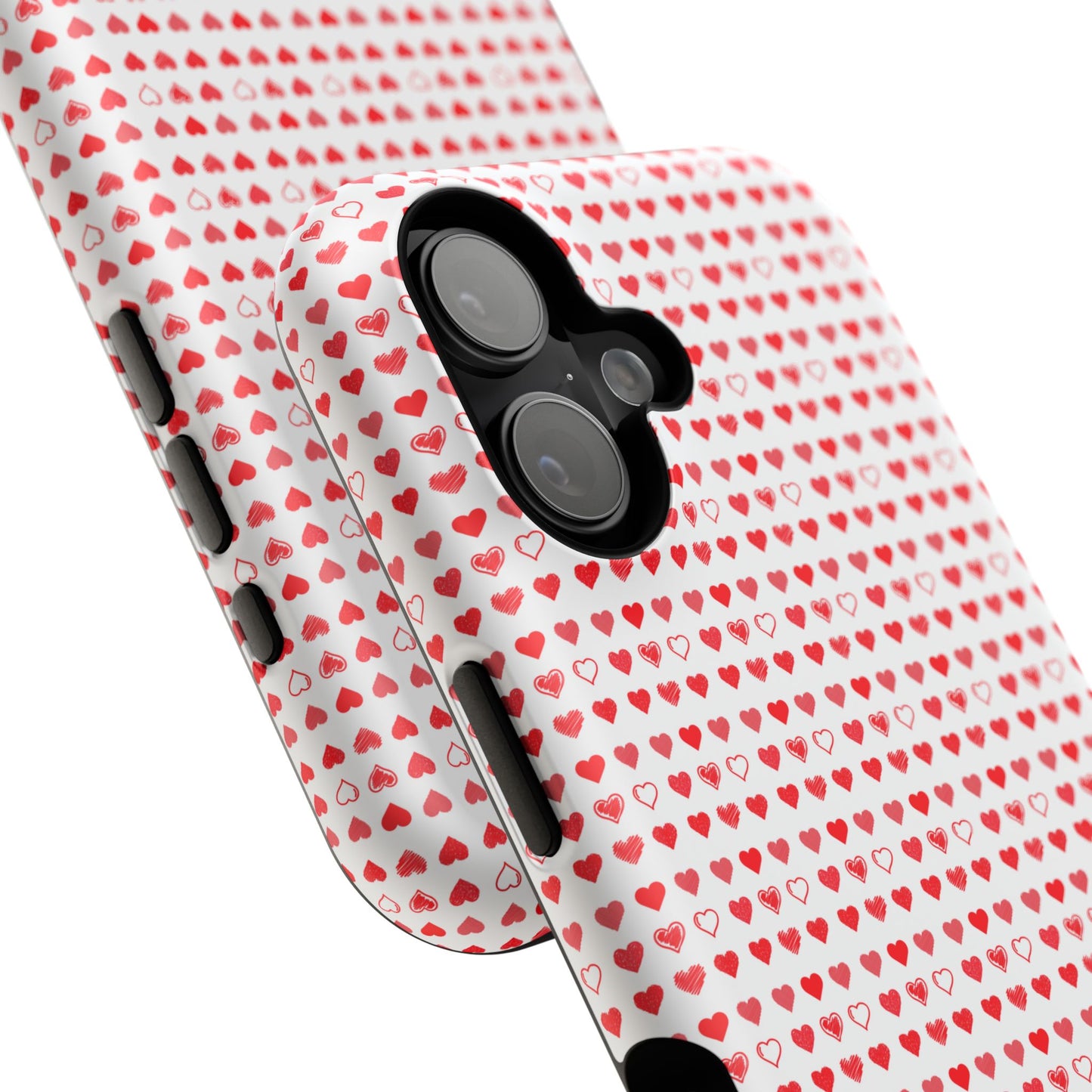 Phone Case — Pink Red Heart Pattern Impact-Resistant Case (Valentine’s Day Gift)