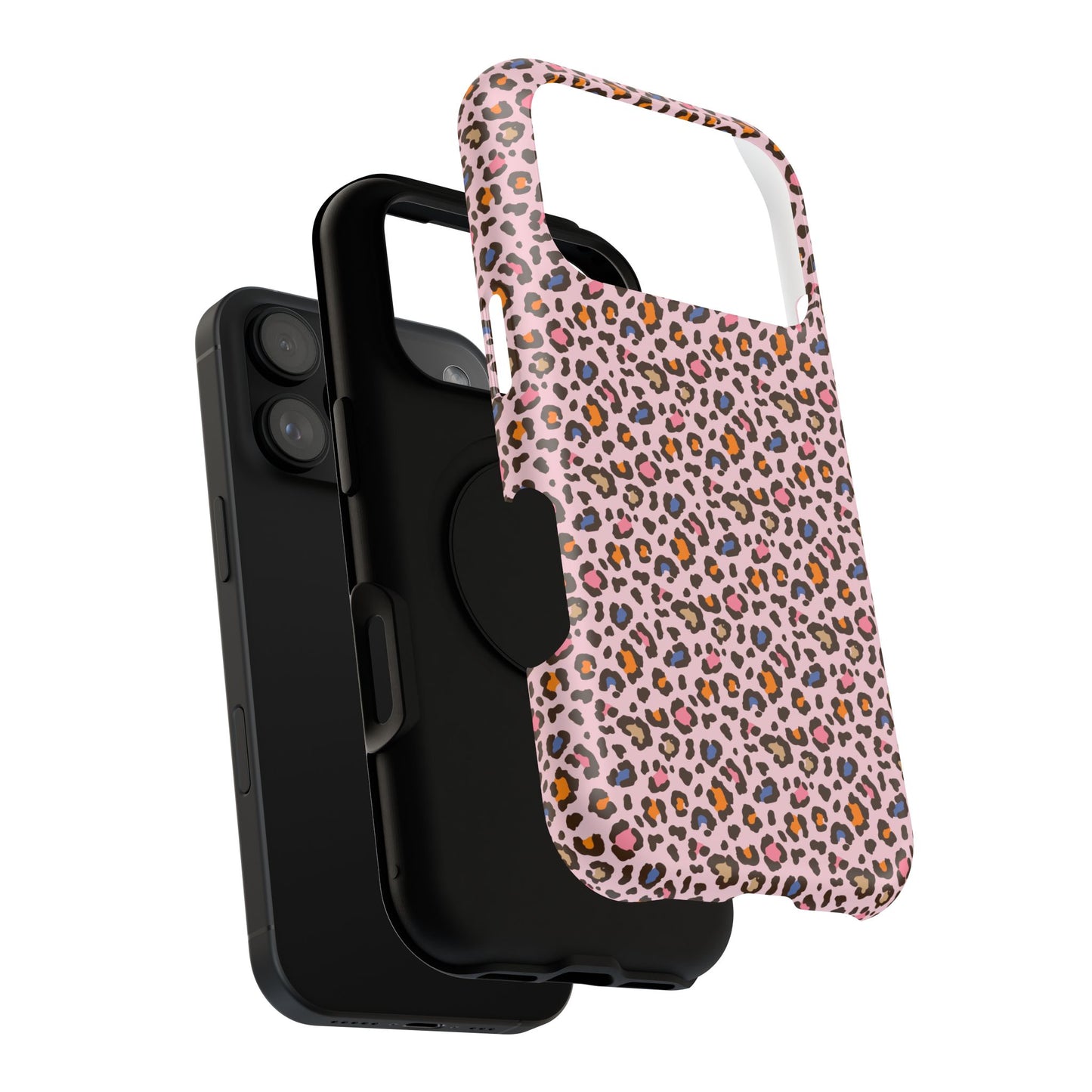 Pink Leopard Impact-Resistant Phone Case — Protective Animal Print for Women