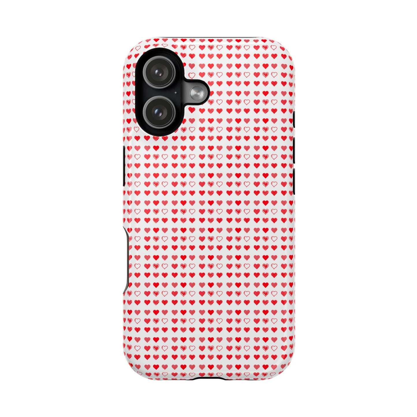 Phone Case — Pink Red Heart Pattern Impact-Resistant Case (Valentine’s Day Gift)