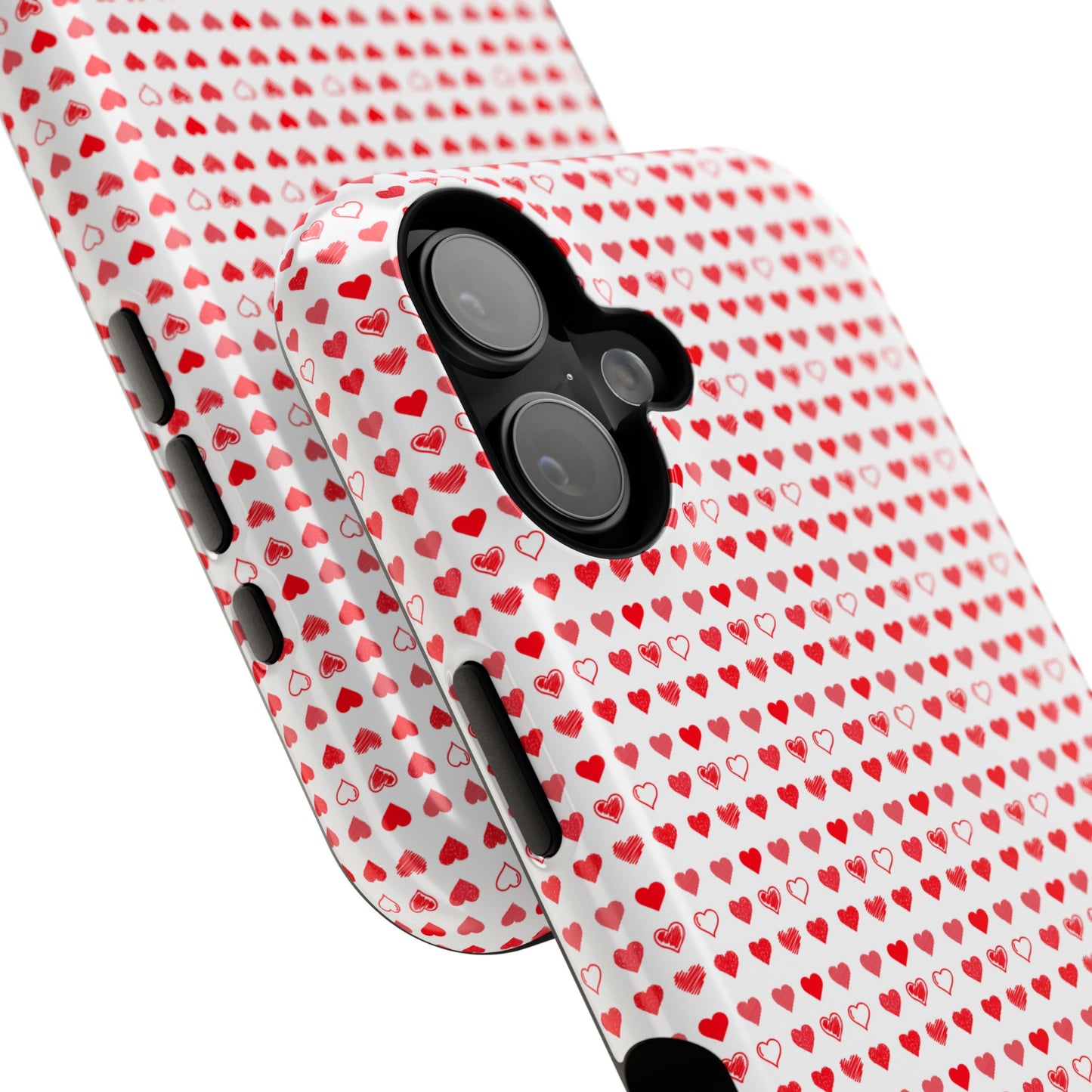 Phone Case — Pink Red Heart Pattern Impact-Resistant Case (Valentine’s Day Gift)