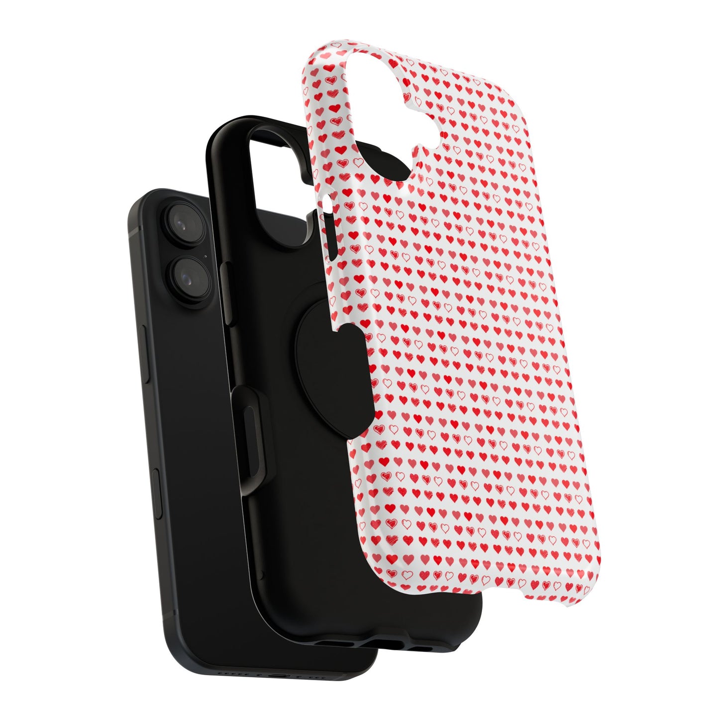 Phone Case — Pink Red Heart Pattern Impact-Resistant Case (Valentine’s Day Gift)